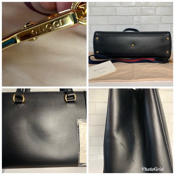 Gucci Large Sylvie Top Handle Tote Black New crossbody - Picture 15 of 16